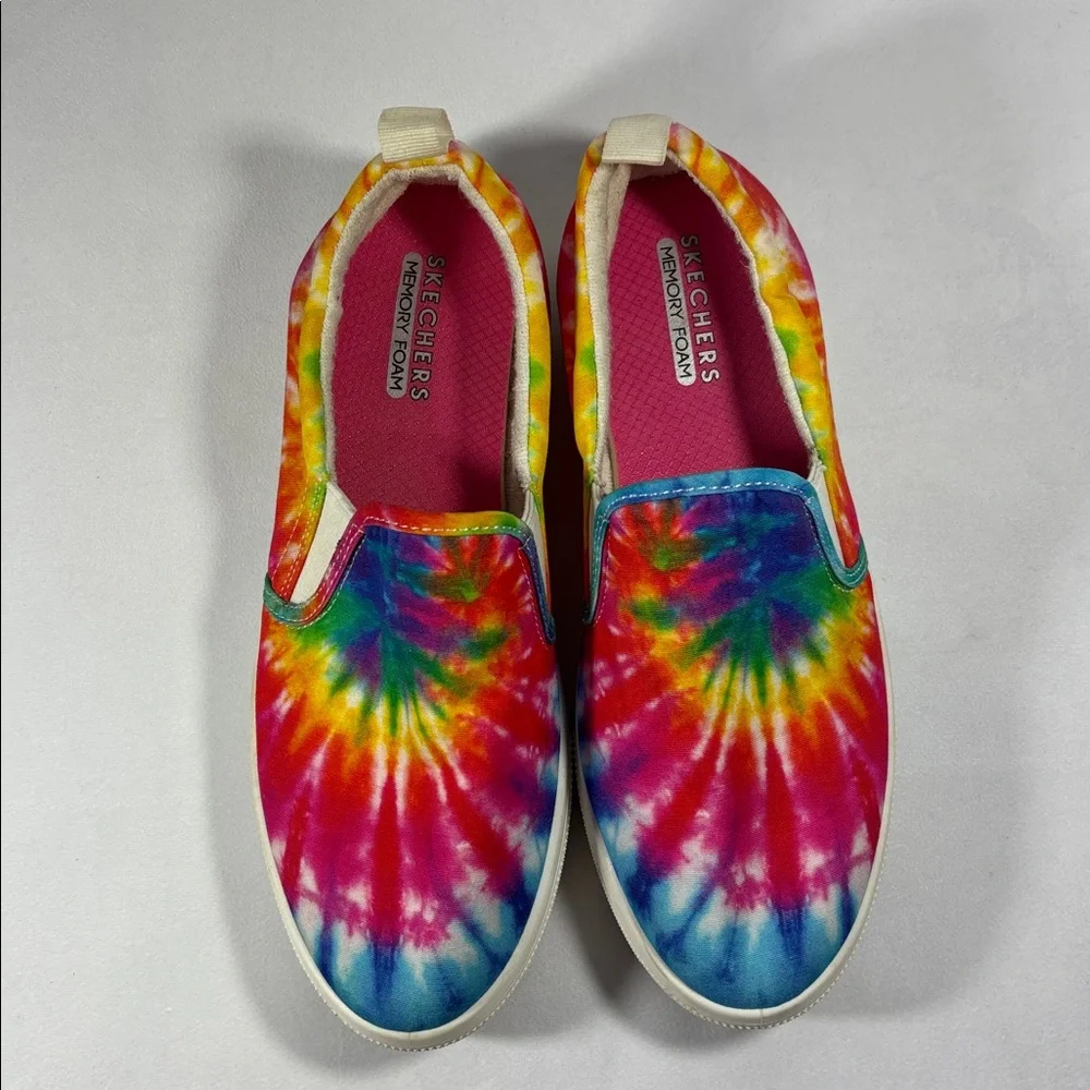 Skechers Canvas Tie-Dye Slip-On Sneakers Poppy Rainbow **